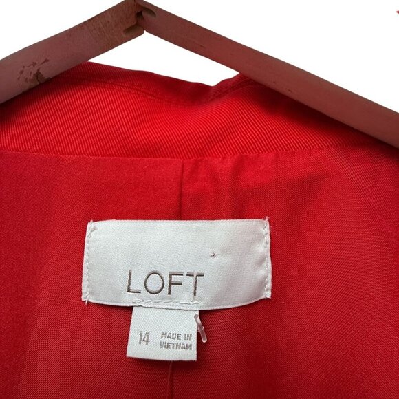 NEW Loft Red Blazer Size 14 Womens Classic Jacket Preppy Classic Holiday - Picture 4 of 12